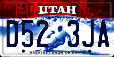 UT license plate D523JA