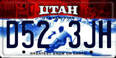 UT license plate D523JH
