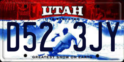UT license plate D523JY
