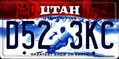 UT license plate D523KC