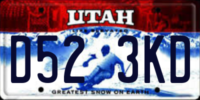 UT license plate D523KD