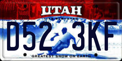 UT license plate D523KF