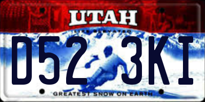 UT license plate D523KI