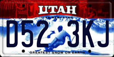 UT license plate D523KJ