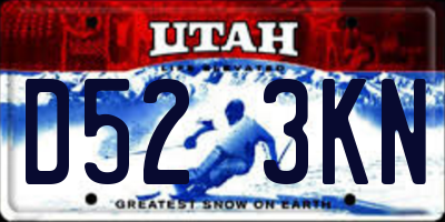 UT license plate D523KN
