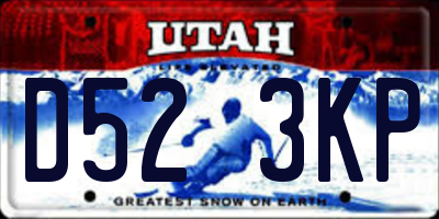 UT license plate D523KP