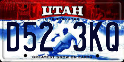 UT license plate D523KQ