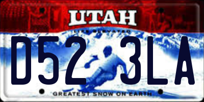 UT license plate D523LA