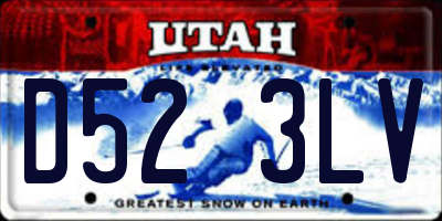 UT license plate D523LV