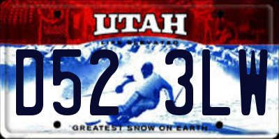UT license plate D523LW