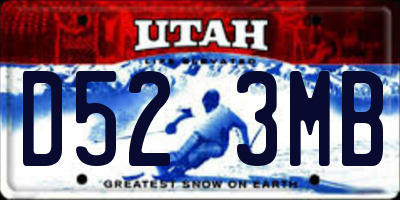 UT license plate D523MB