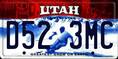 UT license plate D523MC