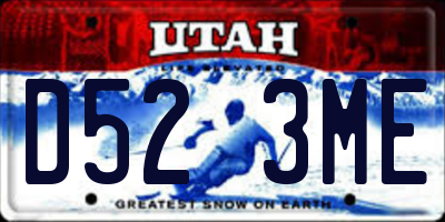 UT license plate D523ME