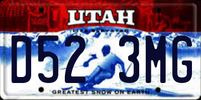 UT license plate D523MG
