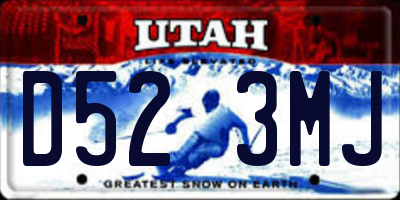 UT license plate D523MJ