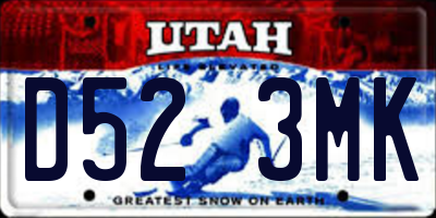 UT license plate D523MK