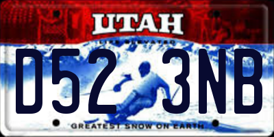 UT license plate D523NB
