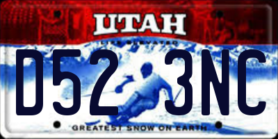 UT license plate D523NC