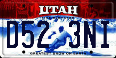 UT license plate D523NI