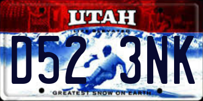 UT license plate D523NK