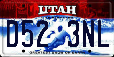 UT license plate D523NL