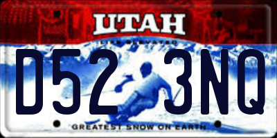 UT license plate D523NQ