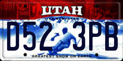 UT license plate D523PB