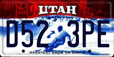 UT license plate D523PE