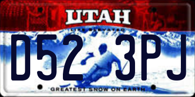 UT license plate D523PJ