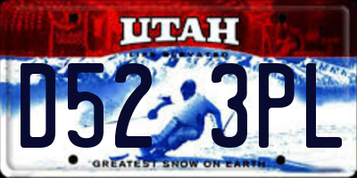 UT license plate D523PL