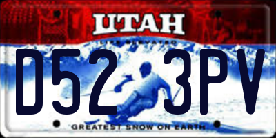 UT license plate D523PV
