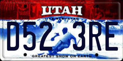 UT license plate D523RE