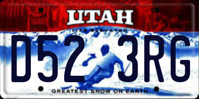 UT license plate D523RG