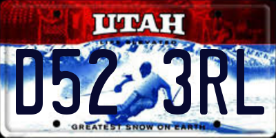 UT license plate D523RL
