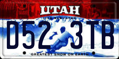 UT license plate D523TB