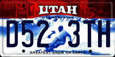 UT license plate D523TH