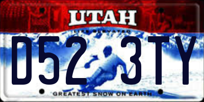 UT license plate D523TY