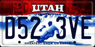 UT license plate D523VE