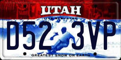 UT license plate D523VP