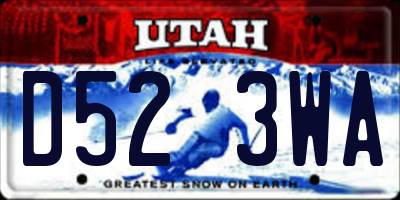 UT license plate D523WA