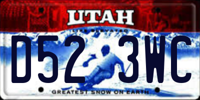 UT license plate D523WC