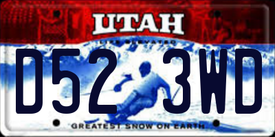 UT license plate D523WD