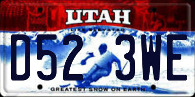 UT license plate D523WE
