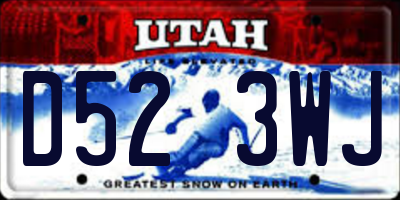 UT license plate D523WJ