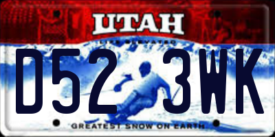 UT license plate D523WK