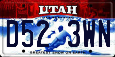UT license plate D523WN
