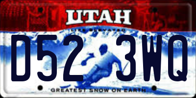 UT license plate D523WQ
