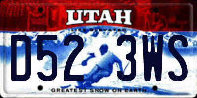 UT license plate D523WS
