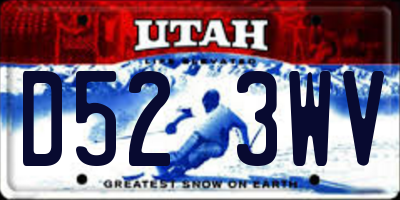 UT license plate D523WV