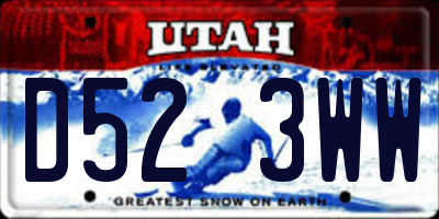 UT license plate D523WW